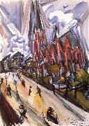 Heinrich Eduard Linde-Walther The church to the good shepherd on the Friedrich Wilhelm place in Friedenau oil painting
